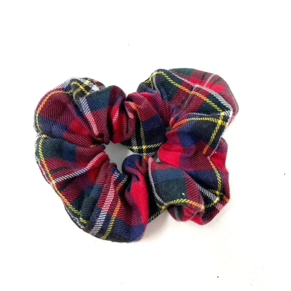 Tartan Red Plaid Scottish Elastic Scrunchie Hair Accessory